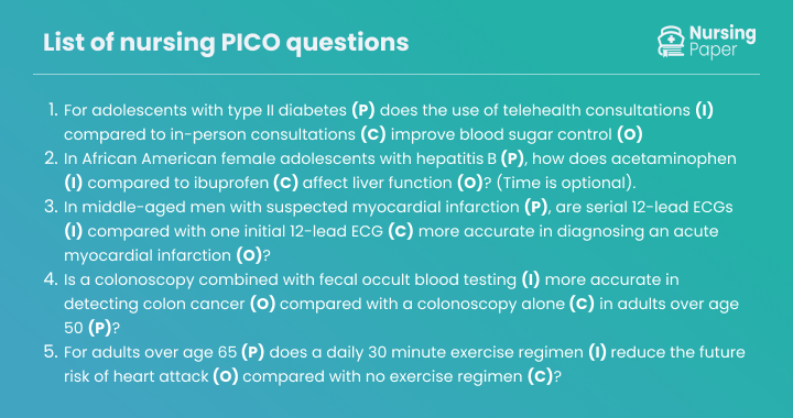 nursing research question pico question examples diabetes