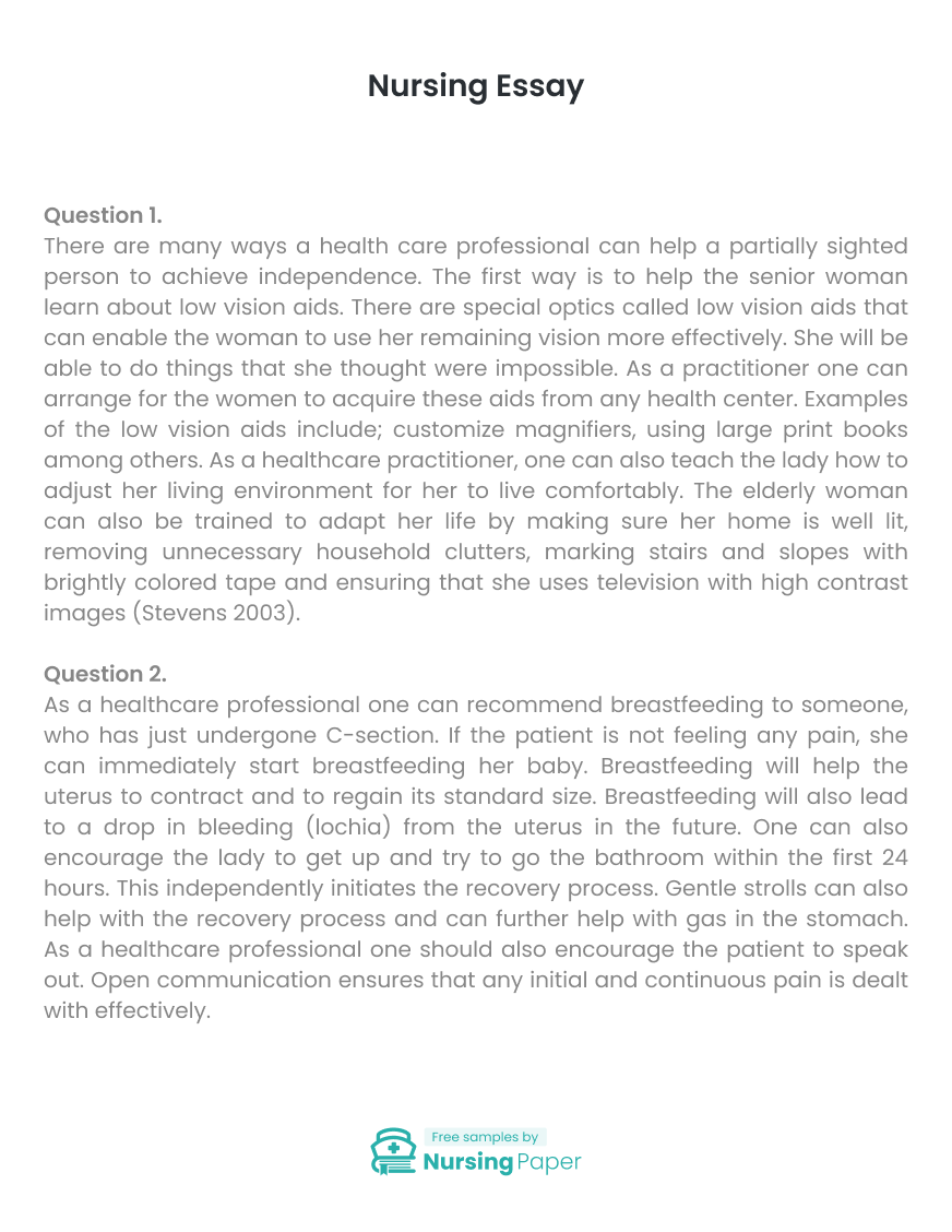 nursing school experience essay