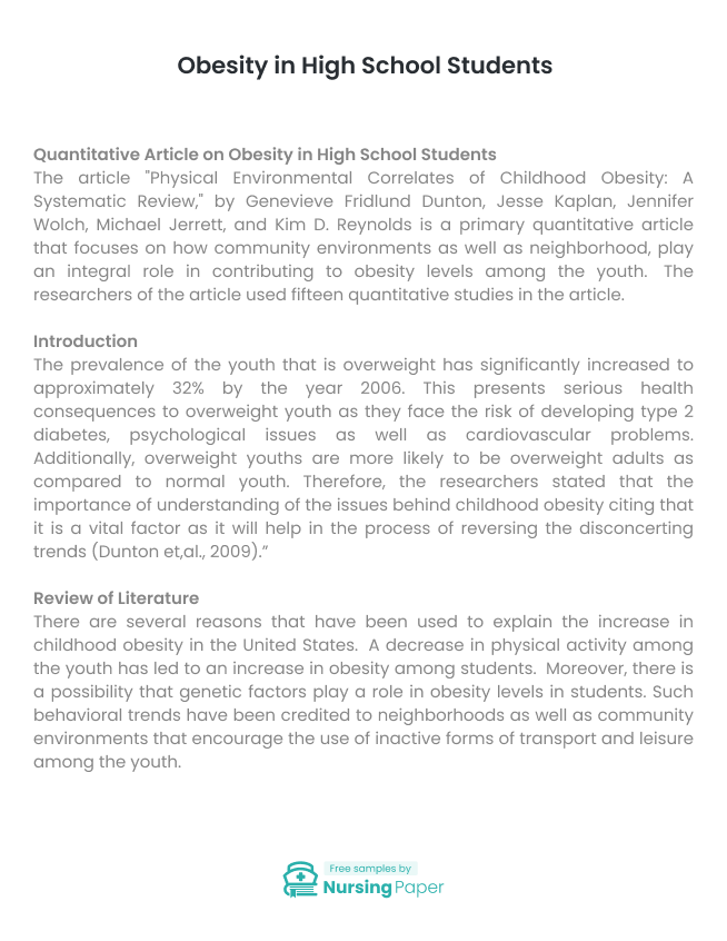 obesity and mental health essay