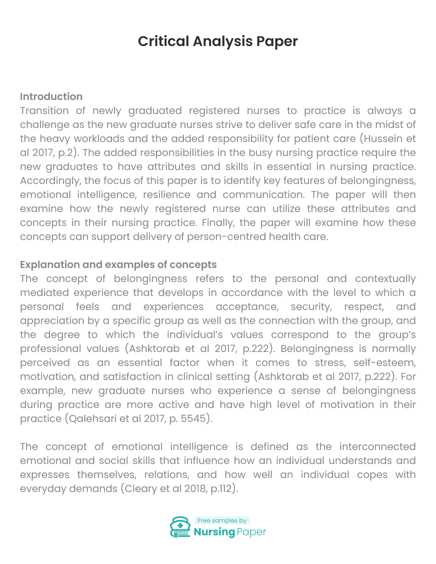 critical analysis paper example