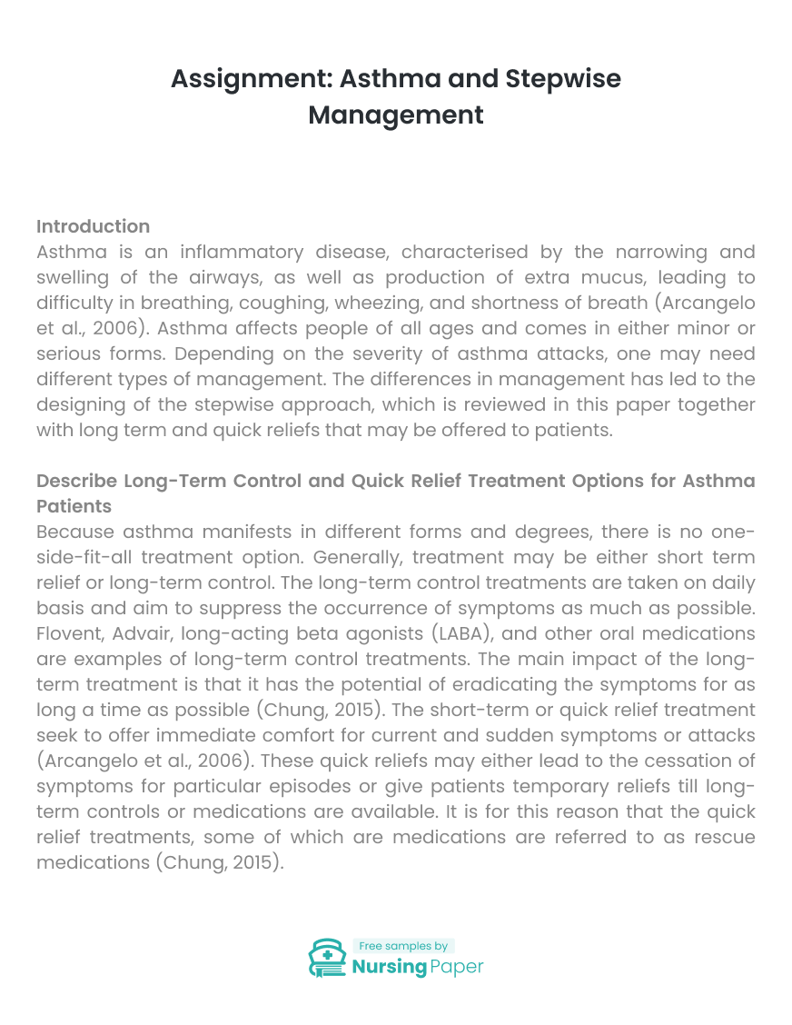 nursing assignment on asthma